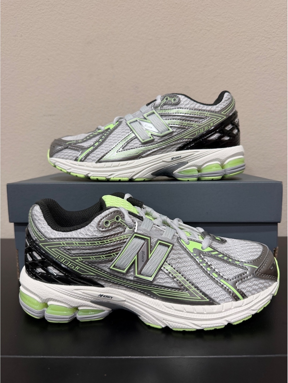 Size 5M/6.5 Women -  New Balance Women’s 1906R “Dark Silver Metallic Mint Flash”